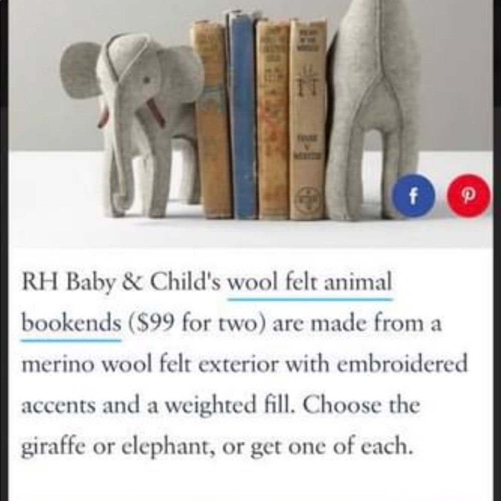 Restoration Hardware baby bookends